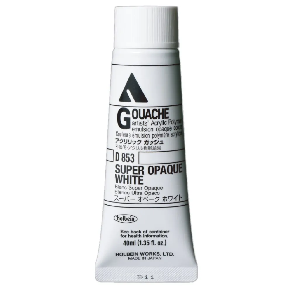 Holbein Farba gwasz Acryla Gouache - - Super Opaque White, 40 ml