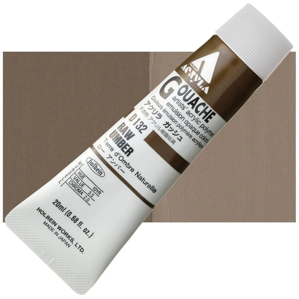 Holbein Farba gwasz Acryla Gouache - - Raw Umber, 20 ml > Farby Gwasze I Tempery