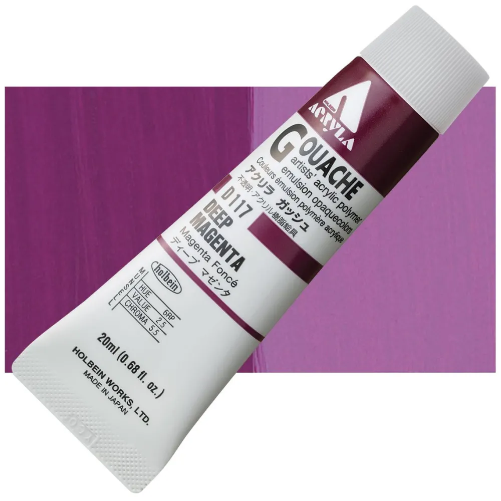 Holbein Farba gwasz Acryla Gouache - - Deep Magenta, 20 ml