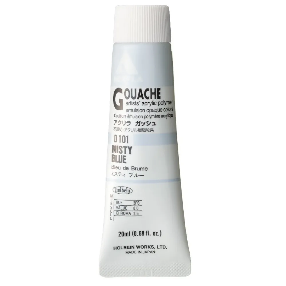 Holbein Farba gwasz Acryla Gouache - - Misty Blue, 20 ml > Farby Gwasze I Tempery
