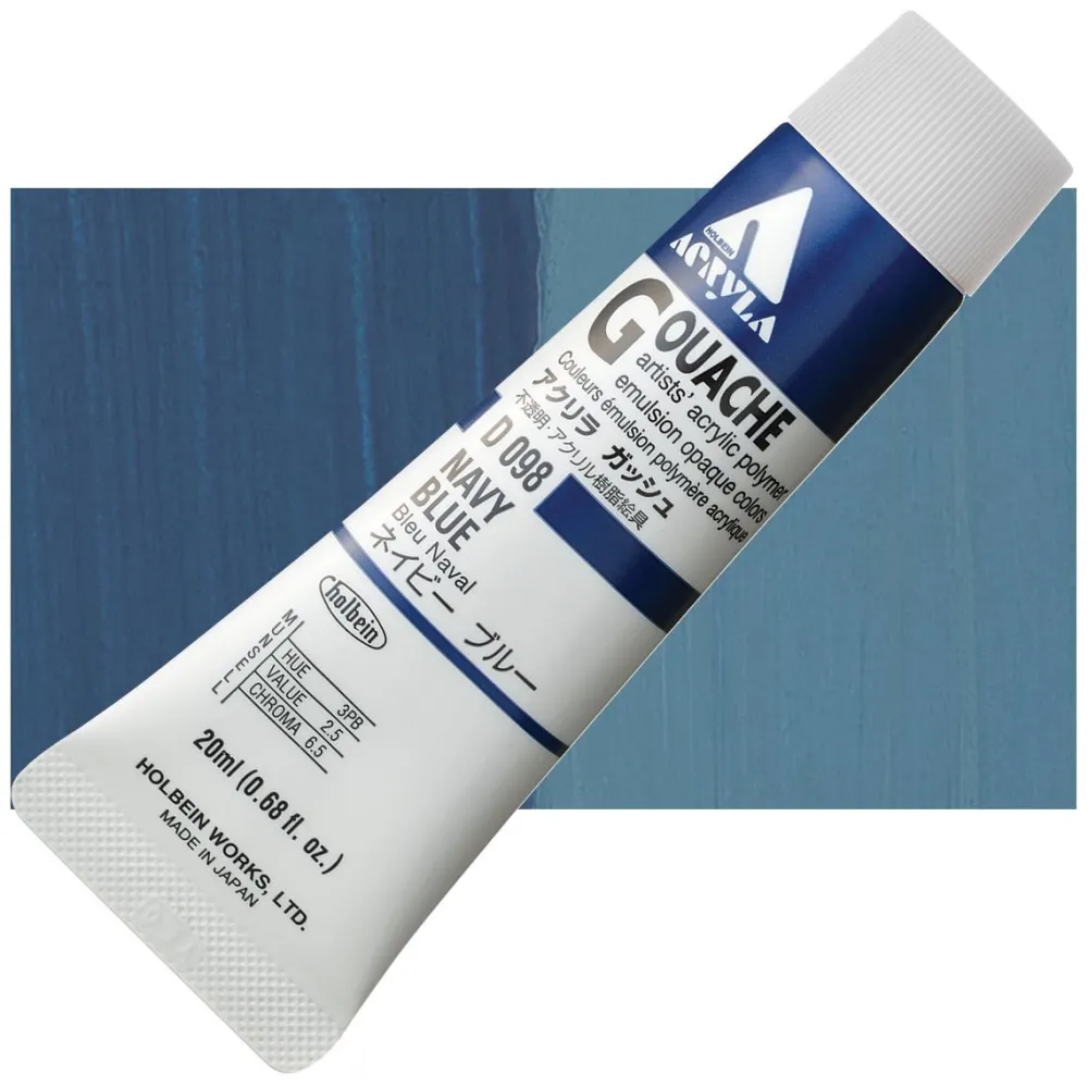 Holbein Farba gwasz Acryla Gouache - - Navy Blue, 20 ml