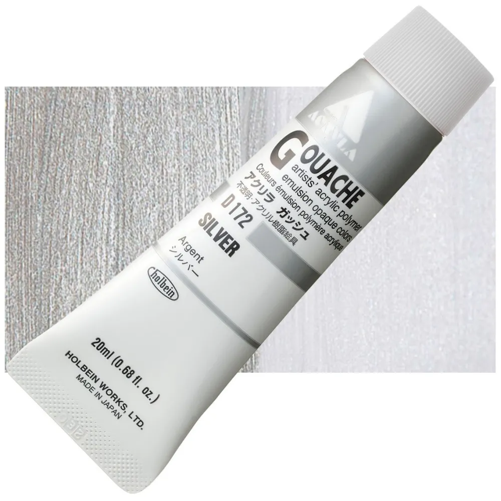 Holbein Farba gwasz Acryla Gouache - - Silver, 20 ml