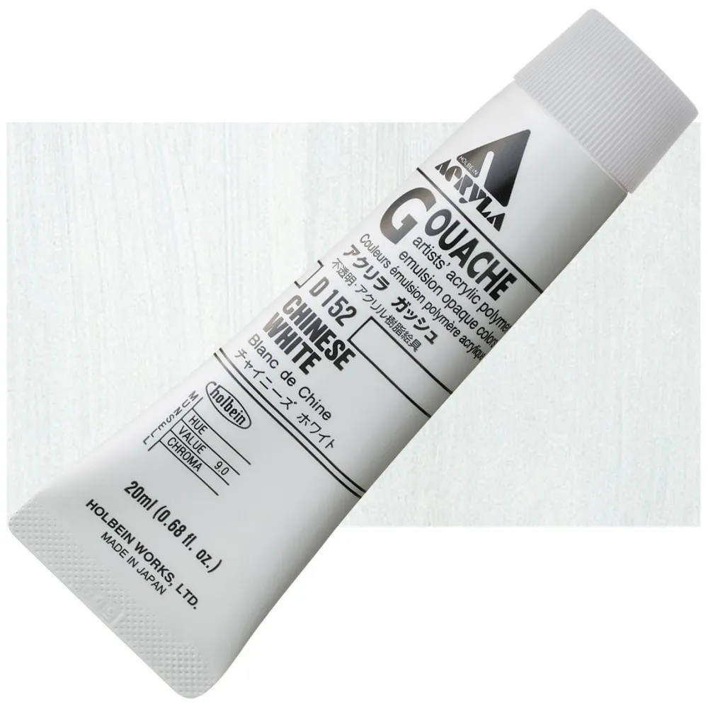 Holbein Farba gwasz Acryla Gouache - - Chinese White, 20 ml