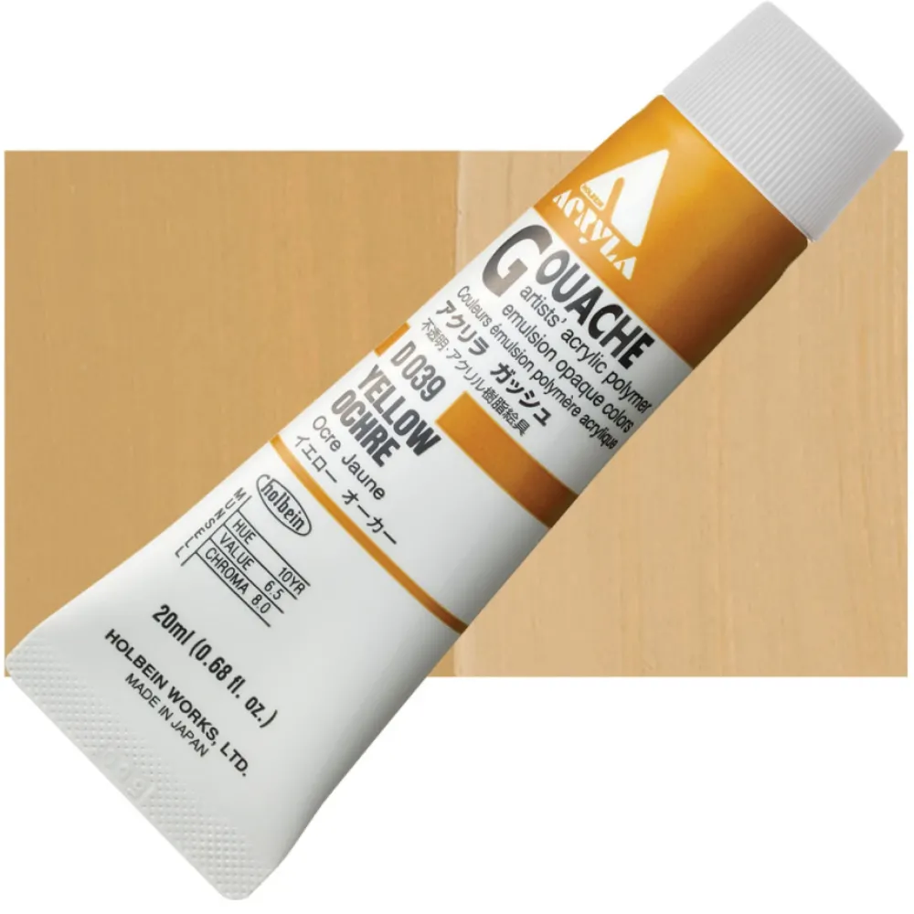 Holbein Farba gwasz Acryla Gouache - - Jaune Brillant, 20 ml > Farby Gwasze I Tempery
