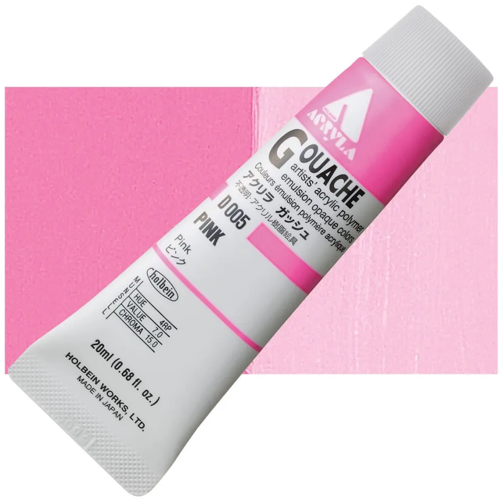 Holbein Farba gwasz Acryla Gouache - - Pink, 20 ml