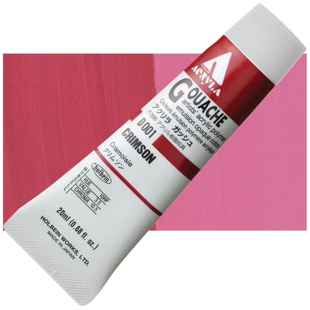 Holbein Farba gwasz Acryla Gouache - - Crimson, 20 ml