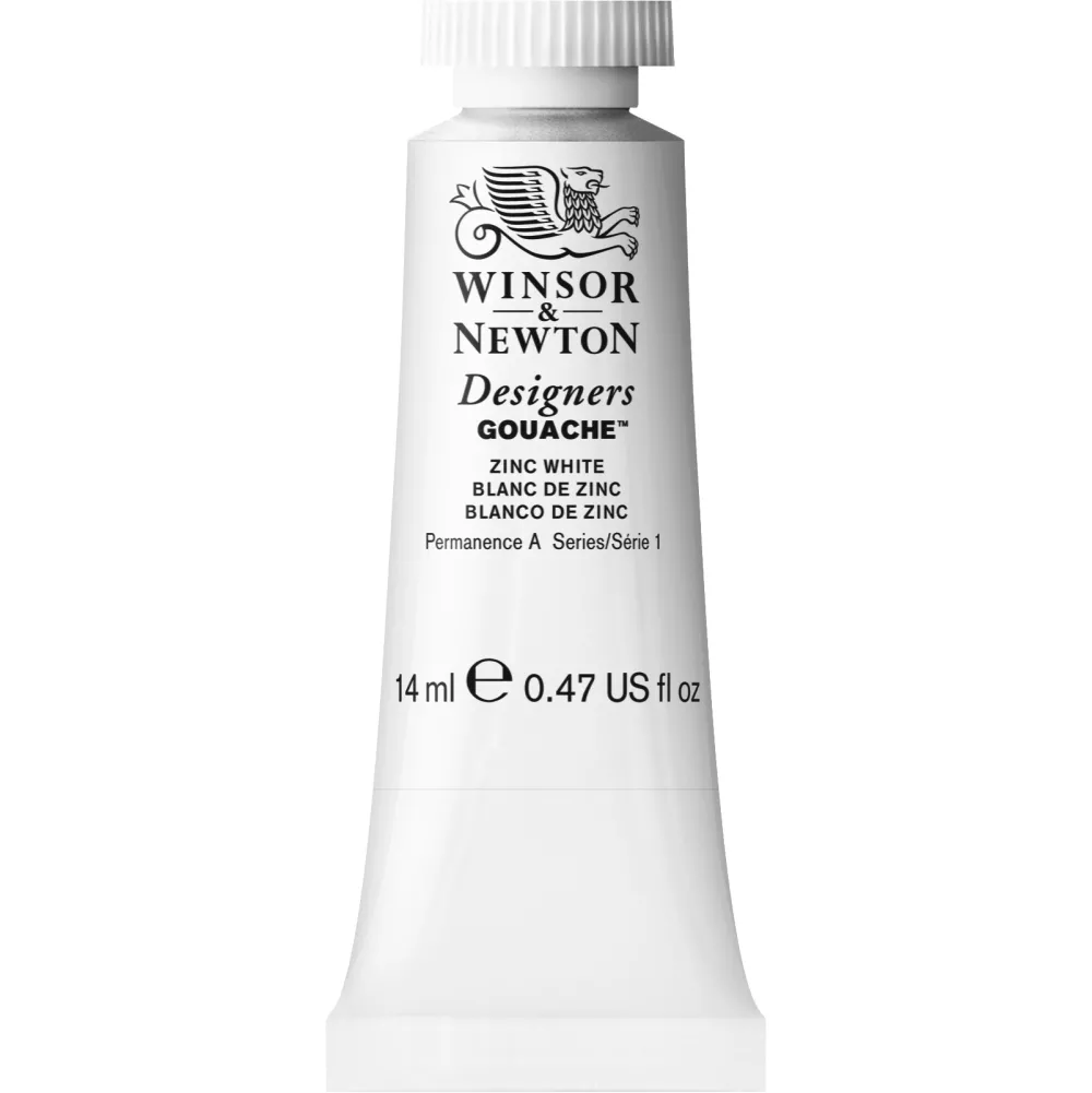 Winsor & Newton Farba gwasz Designers Gouache - - Zinc White, 14 ml