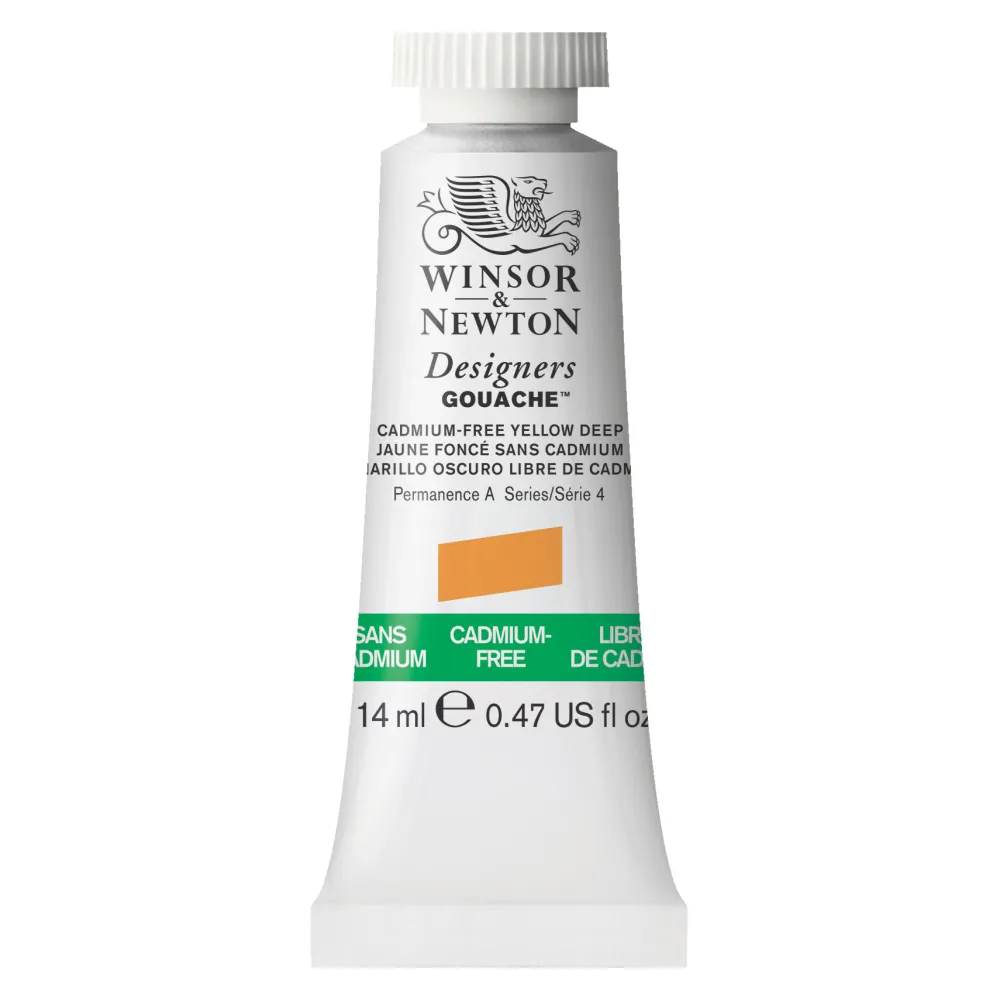 Winsor & Newton Farba gwasz Designers Gouache - - Cadmium Free Yellow Deep, 14 ml