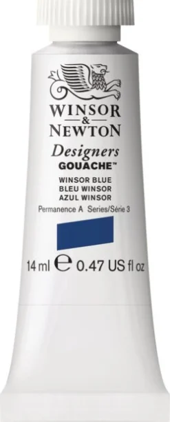Winsor & Newton Farba gwasz Designers Gouache - - Winsor Blue, 14 ml
