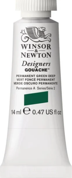 Winsor & Newton Farba gwasz Designers Gouache - - Permanent Green Deep, 14 ml
