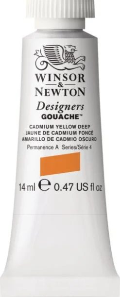 Winsor & Newton Farba gwasz Designers Gouache - - Cadmium Yellow Deep, 14 ml