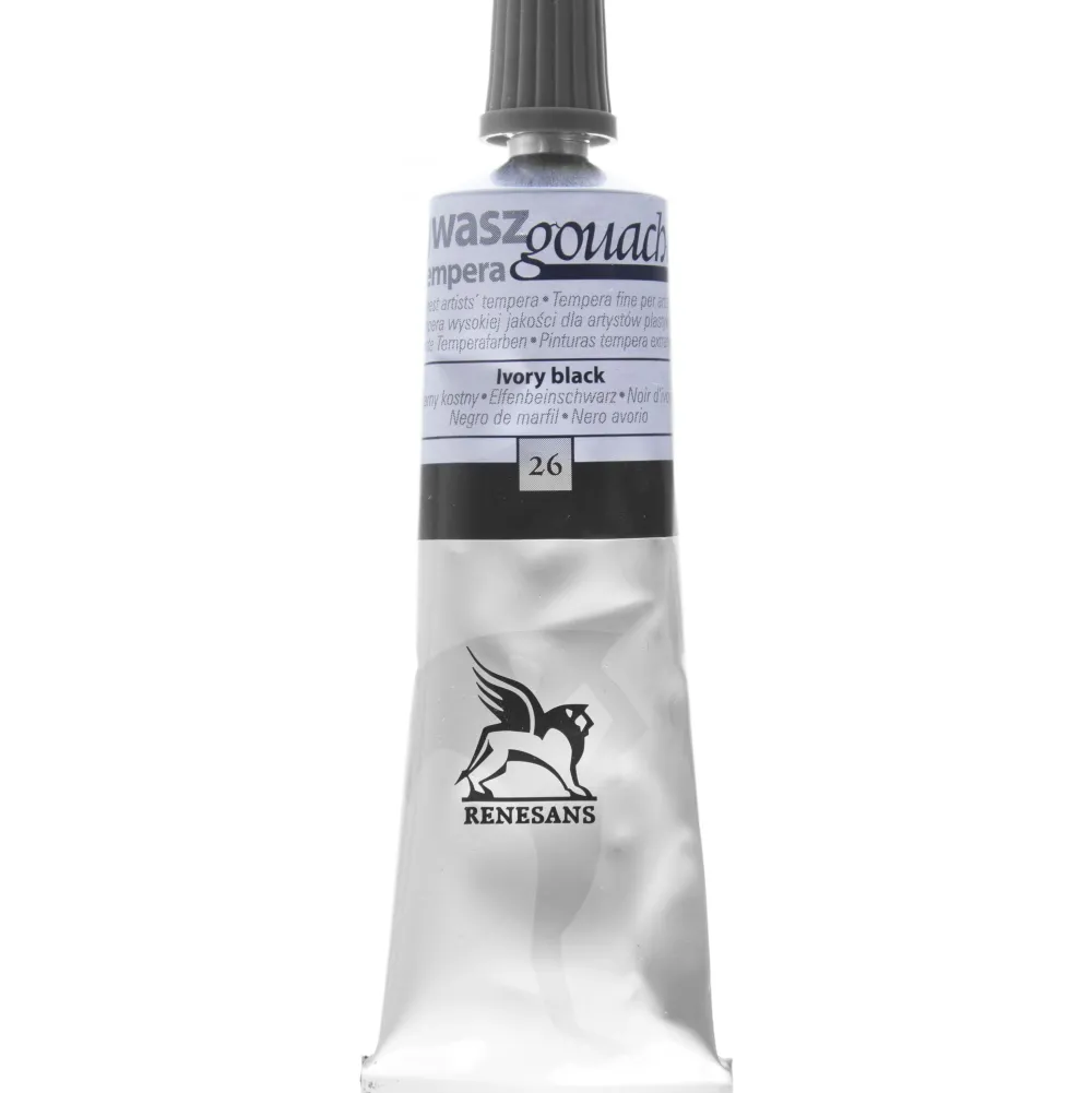 Renesans Farba gwasz - - 26, ivory black, 60 ml