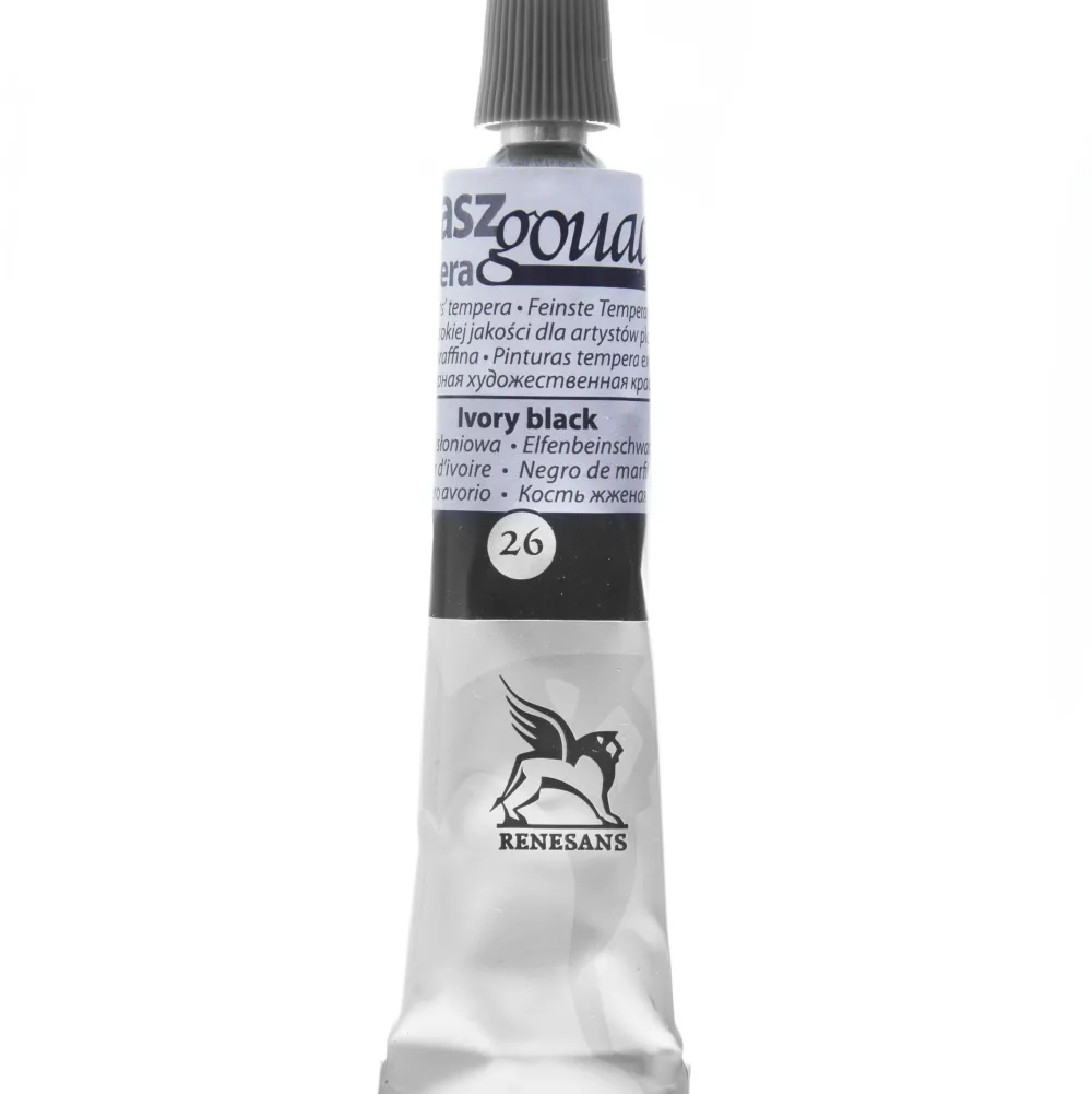 Renesans Farba gwasz - - 26, ivory black, 20 ml
