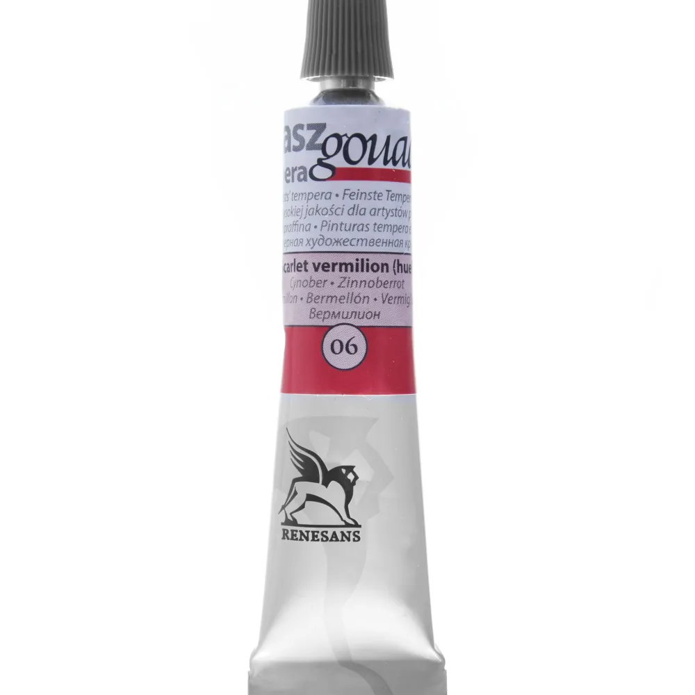 Renesans Farba gwasz - - 06, scarlet vermilion (hue), 20 ml > Farby Gwasze I Tempery
