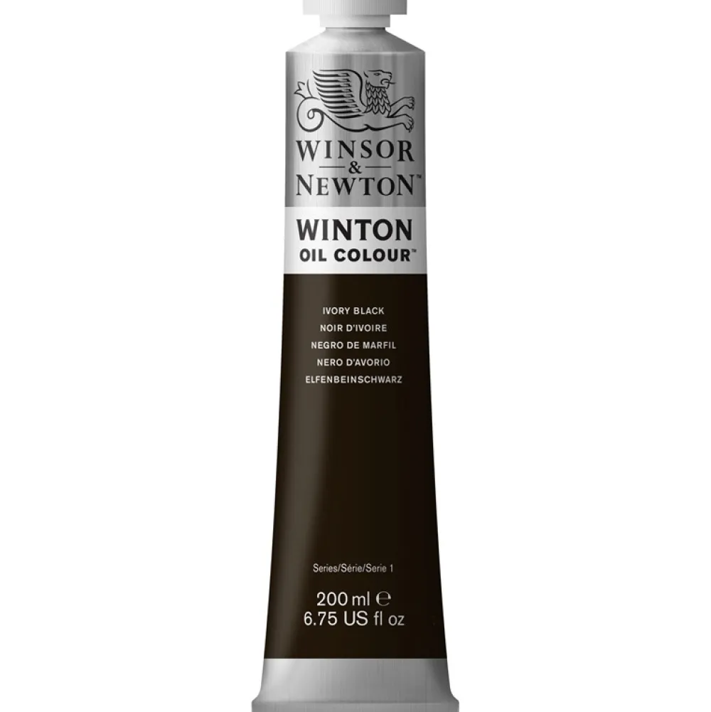 Winsor & Newton Farba olejna Winton Oil Colour - - ivory black, 200 ml > Farby Olejne