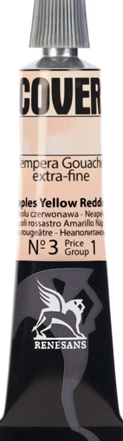 Renesans Farba Tempera Cover - - 03, żółta z Neapolu czerwona, 20 ml
