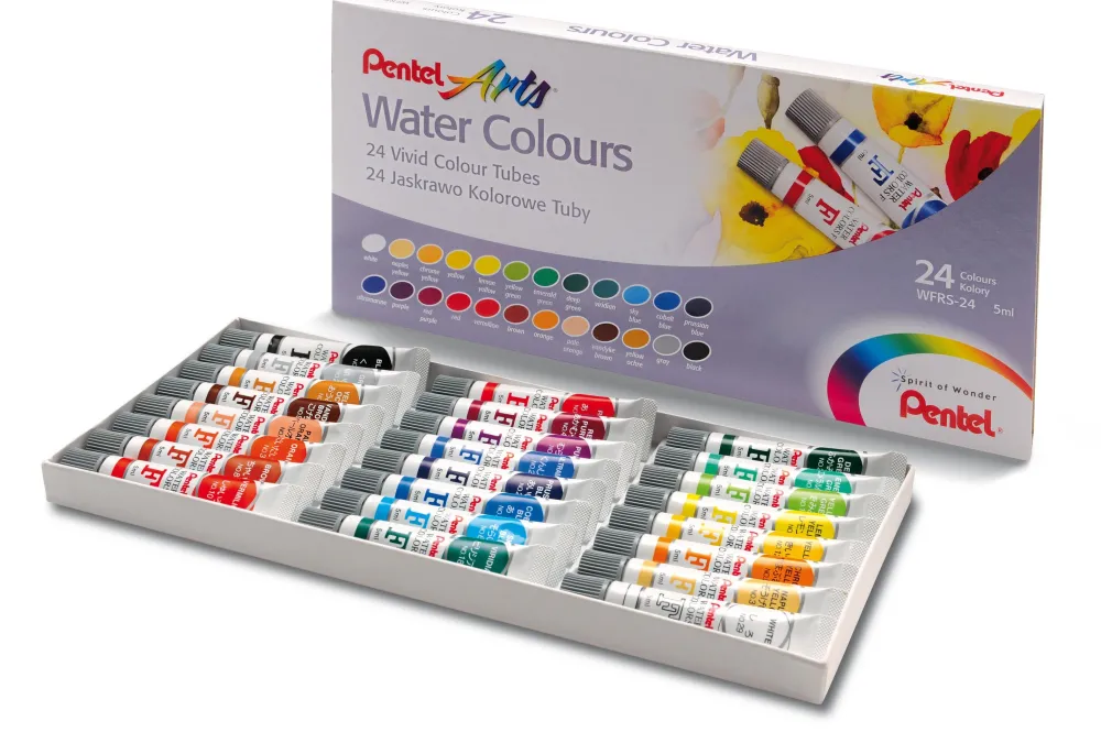 Pentel Farby akwarelowe w tubkach - - 12 x 5 ml > Farby Akwarelowe