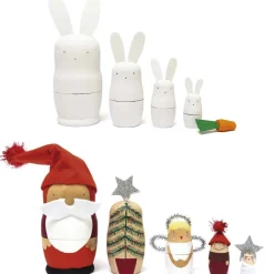 Rico Design Figurki drewniane Matrioszka - - 5 szt. ><noscript><img width=