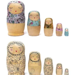 Rico Design Figurki drewniane Matrioszka - - 5 szt. ><noscript><img width=