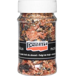Pentart Folia do złoceń w płatkach Metal Flakes - - złoto-srebrna, 100 ml > Pozłotnictwo