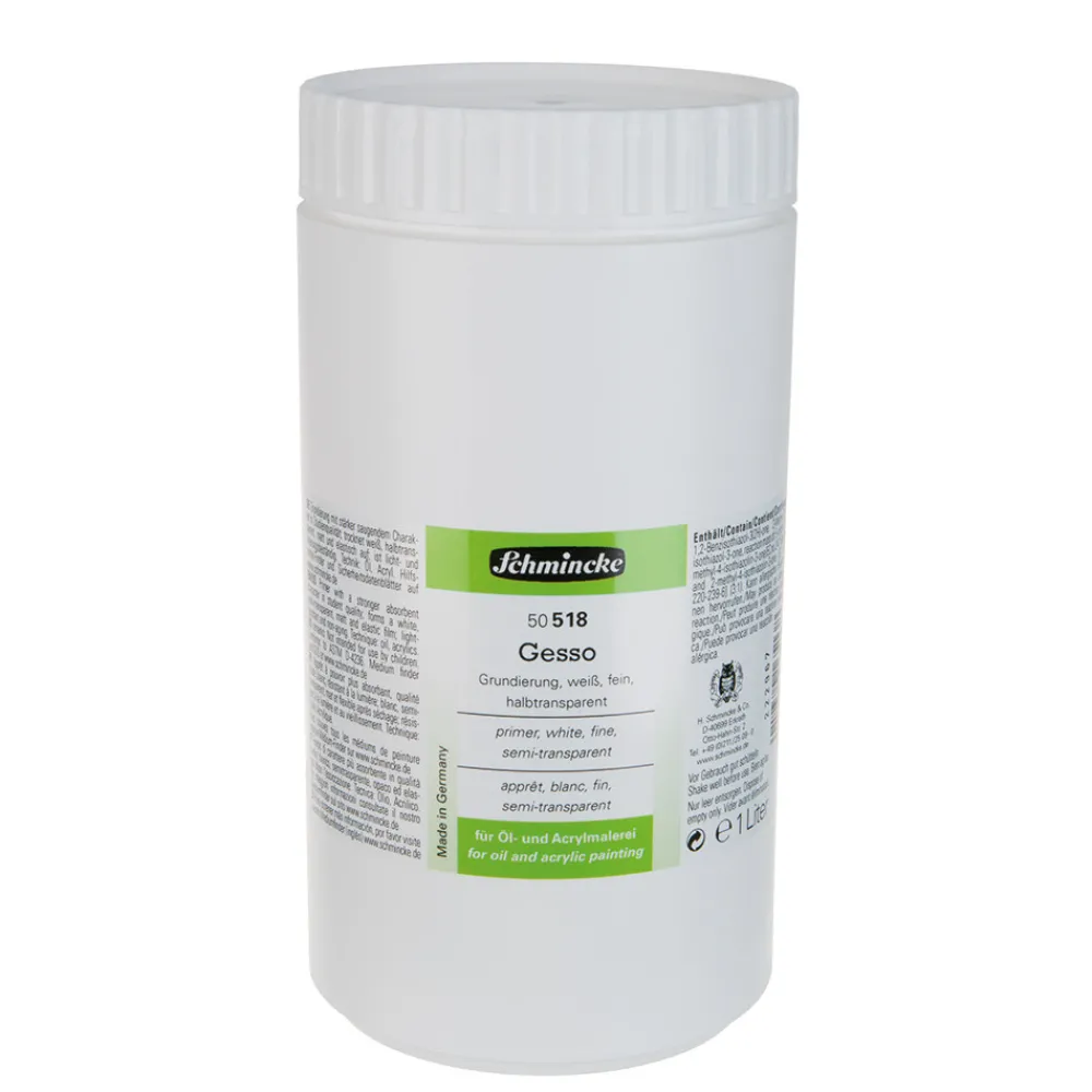 Schmincke Gesso do farb akrylowych i olejnych - - białe, półtransparentne, 1000 ml > Grunty Malarskie