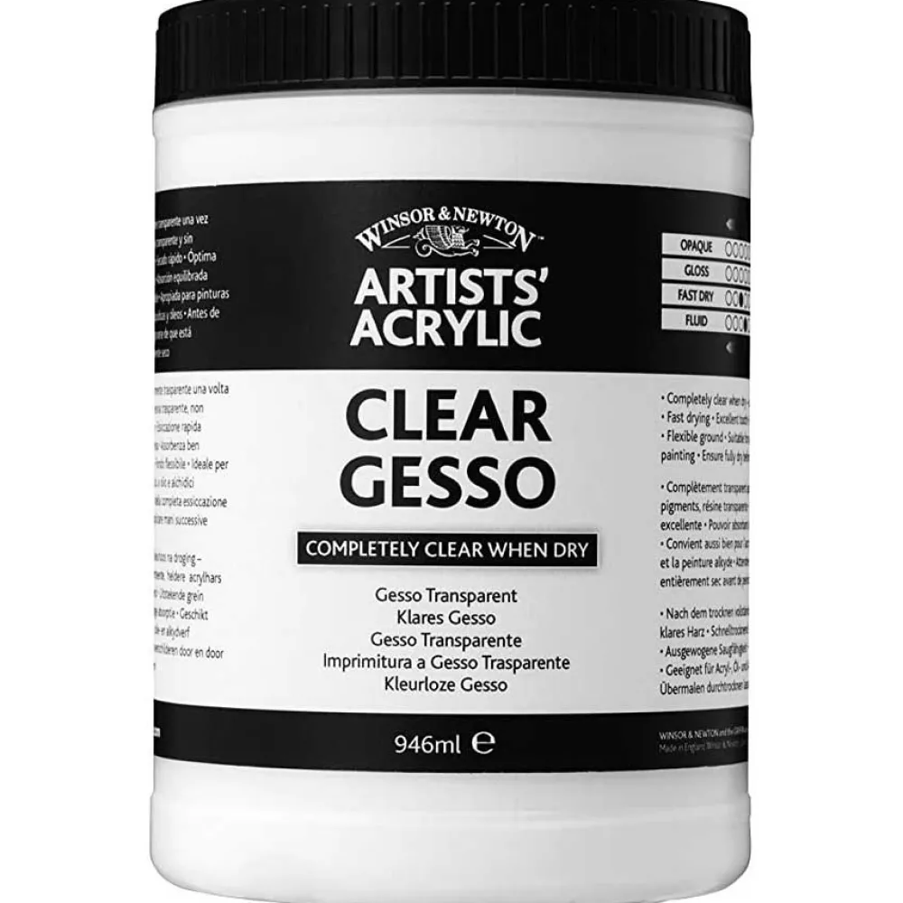 Winsor & Newton Gesso do farb akrylowych i olejnych Clear Gesso - - 946 ml