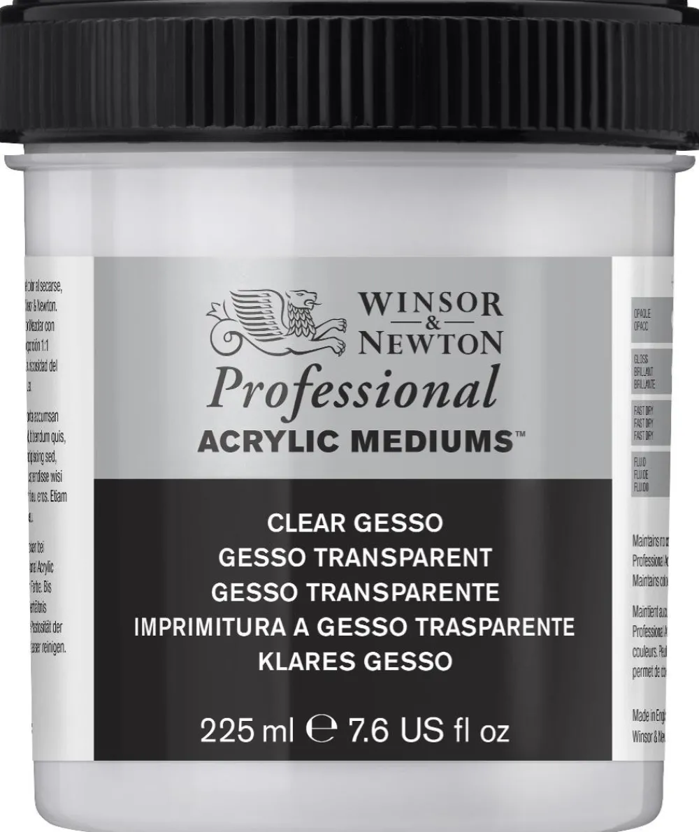 Winsor & Newton Gesso do farb akrylowych i olejnych Professional - - transparentne, 225 ml