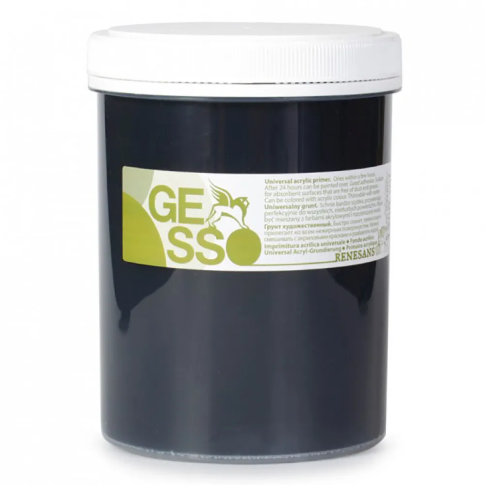 Renesans Gesso do farb olejnych i akrylowych - - czarne, 1200 ml