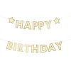 PartyDeco Girlanda Happy Birthday - biało-złota, 14,5 x 220 cm
