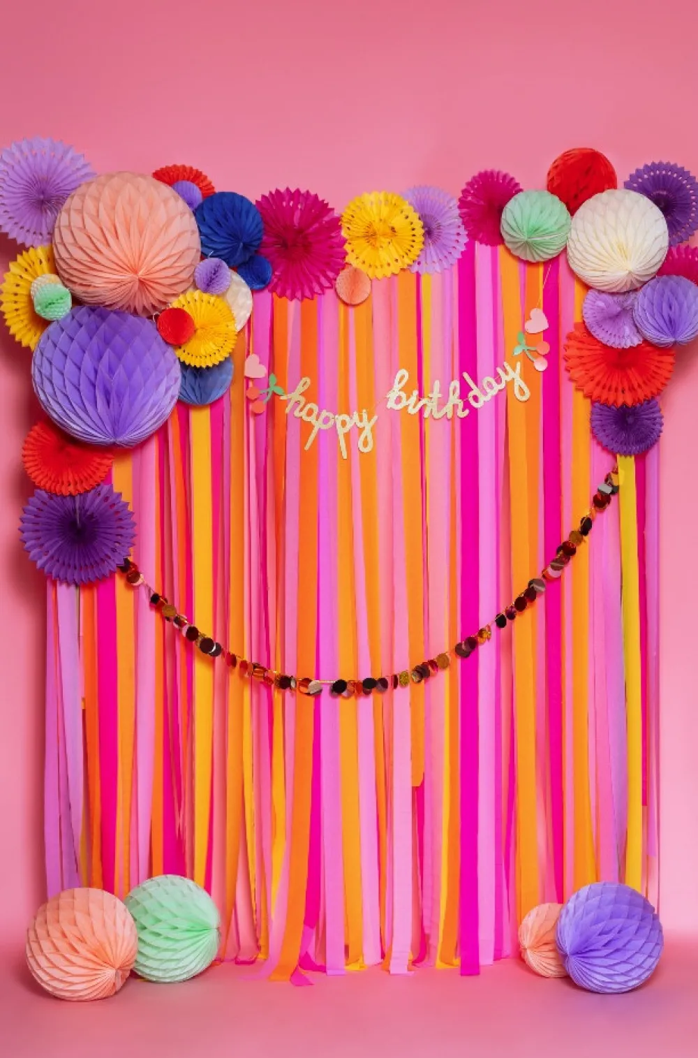 PartyDeco Girlanda Happy Birthday - brokatowa, 18 x 100 cm > Girlandy I Rozety