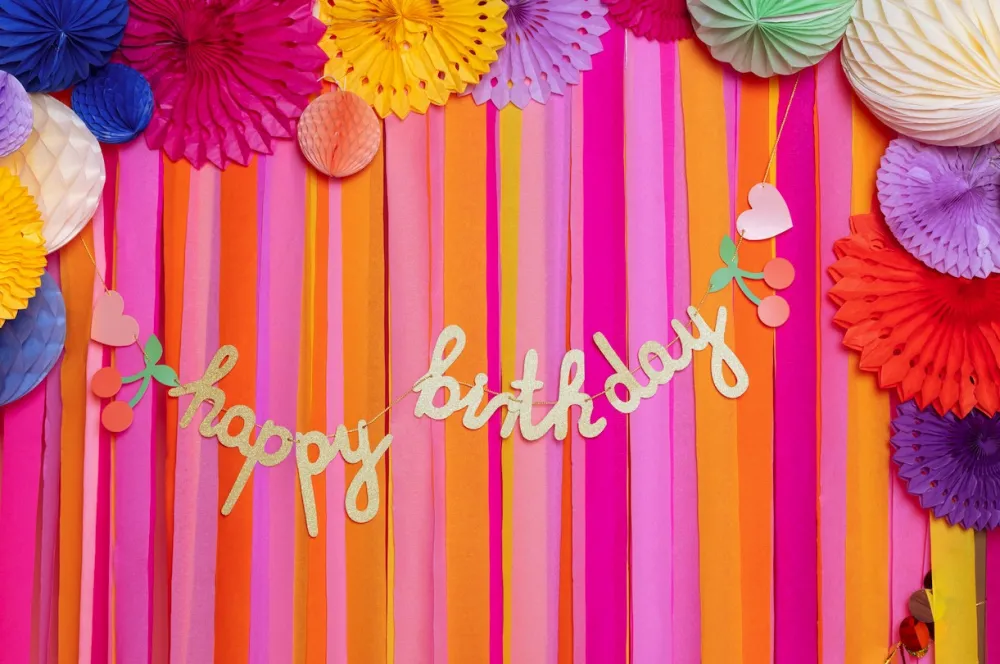 PartyDeco Girlanda Happy Birthday - brokatowa, 18 x 100 cm > Girlandy I Rozety