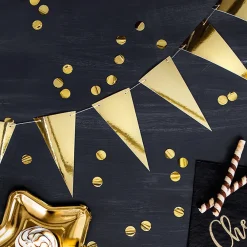 PartyDeco Girlanda z flagietkami - złota, 215 cm ><noscript><img width=