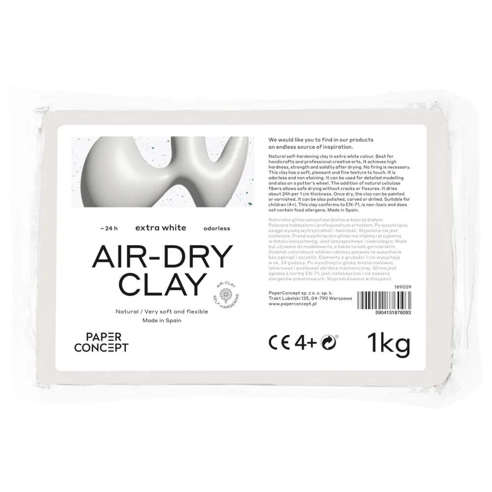 PaperConcept Glinka samoutwardzalna Air-Dry Clay - - Extra White 5 kg > Masy Do Modelowania