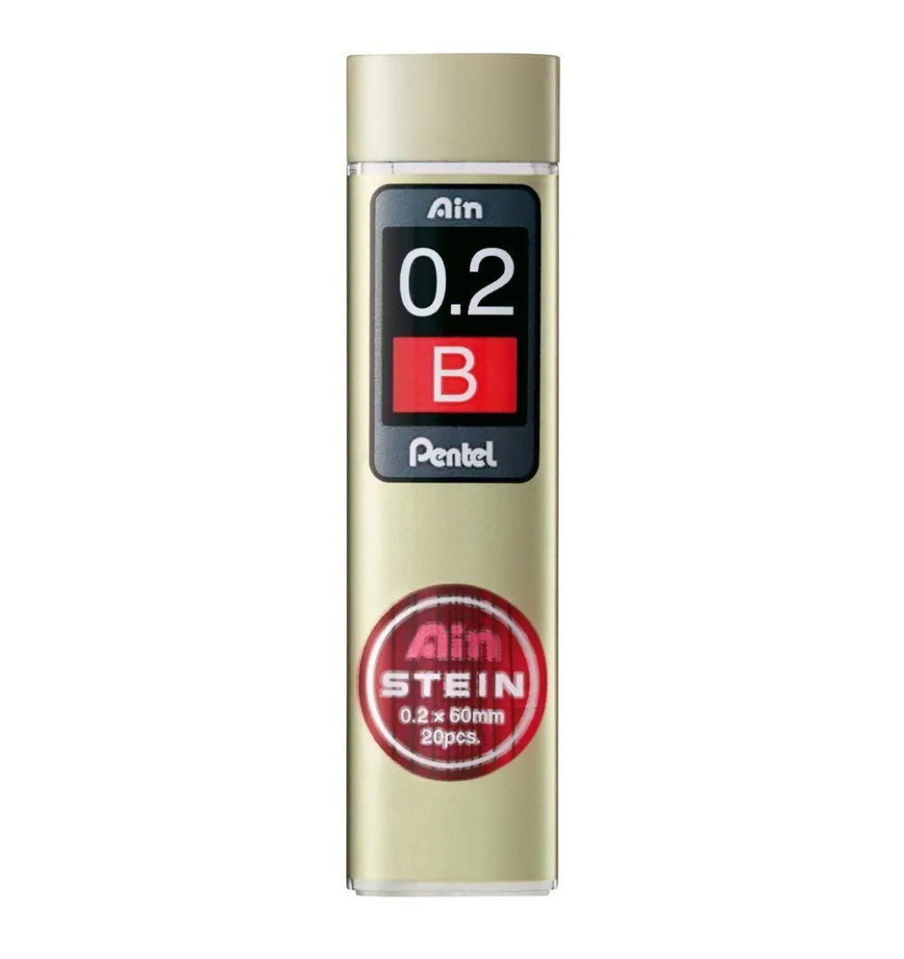 Pentel Grafity do ołówków Ain Stein 0,2 mm - - B > Wkłady Do Ołówków