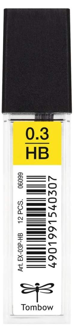Tombow Grafity do ołówków, 0,3 mm - - HB, 12 szt. > Wkłady Do Ołówków
