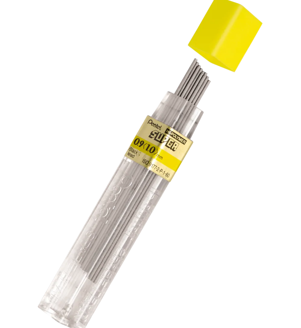 Pentel Grafity do ołówków Super Hi Polymer 0,9 mm - - H, 12 szt.