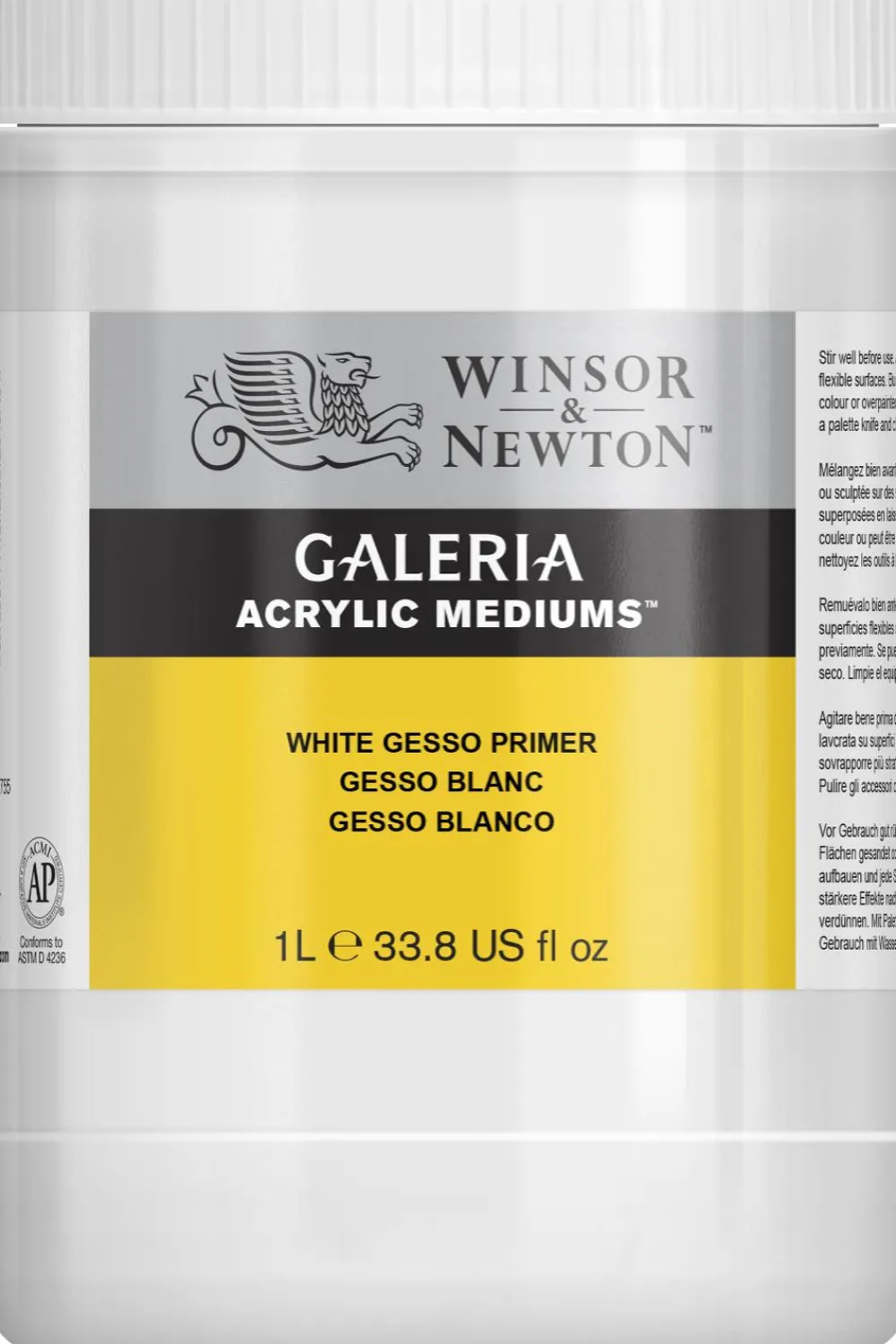 Winsor & Newton Grunt malarski White Gesso Primer - - biały, 1l > Grunty Malarskie