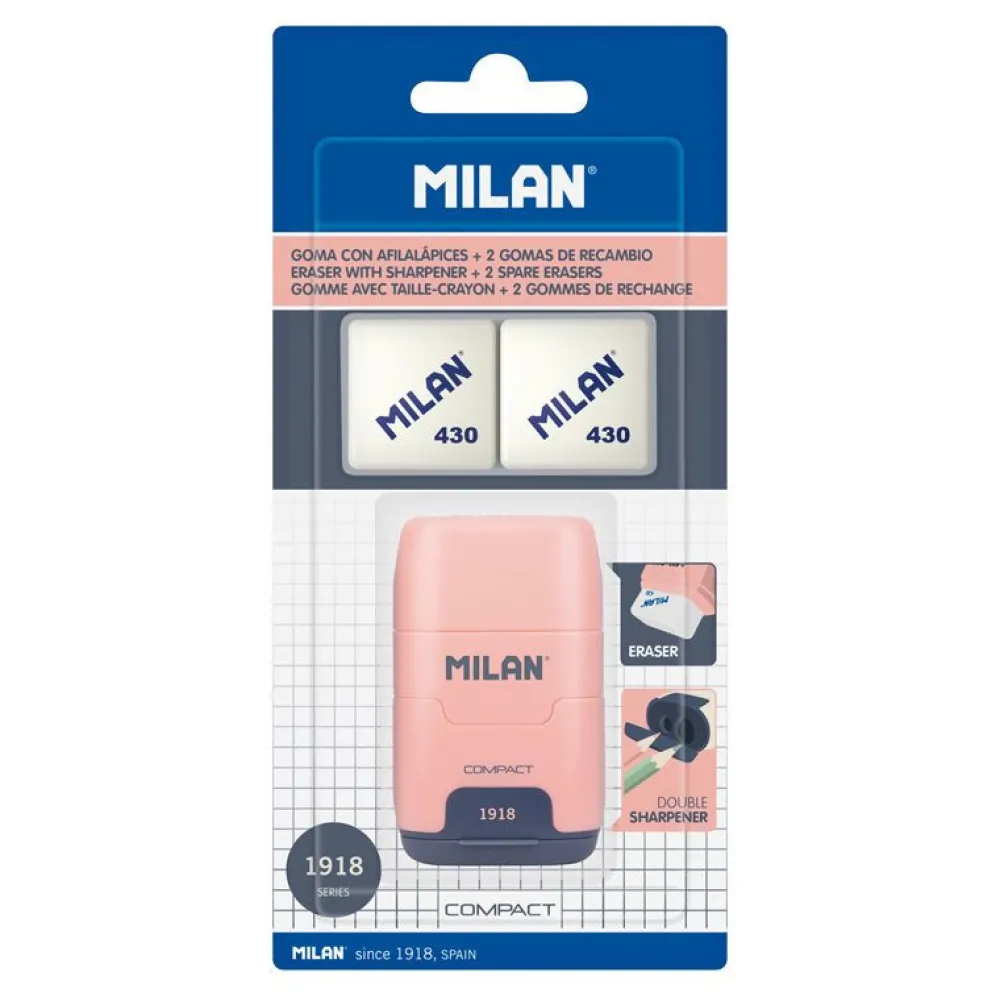 Milan Gumka z temperówką Compact 1918 - - różowa