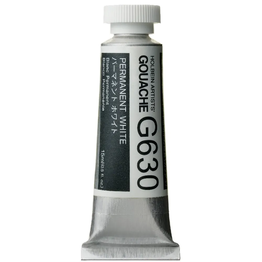 Holbein Gwasz Artists’ Gouache - - Permanent White, 15 ml