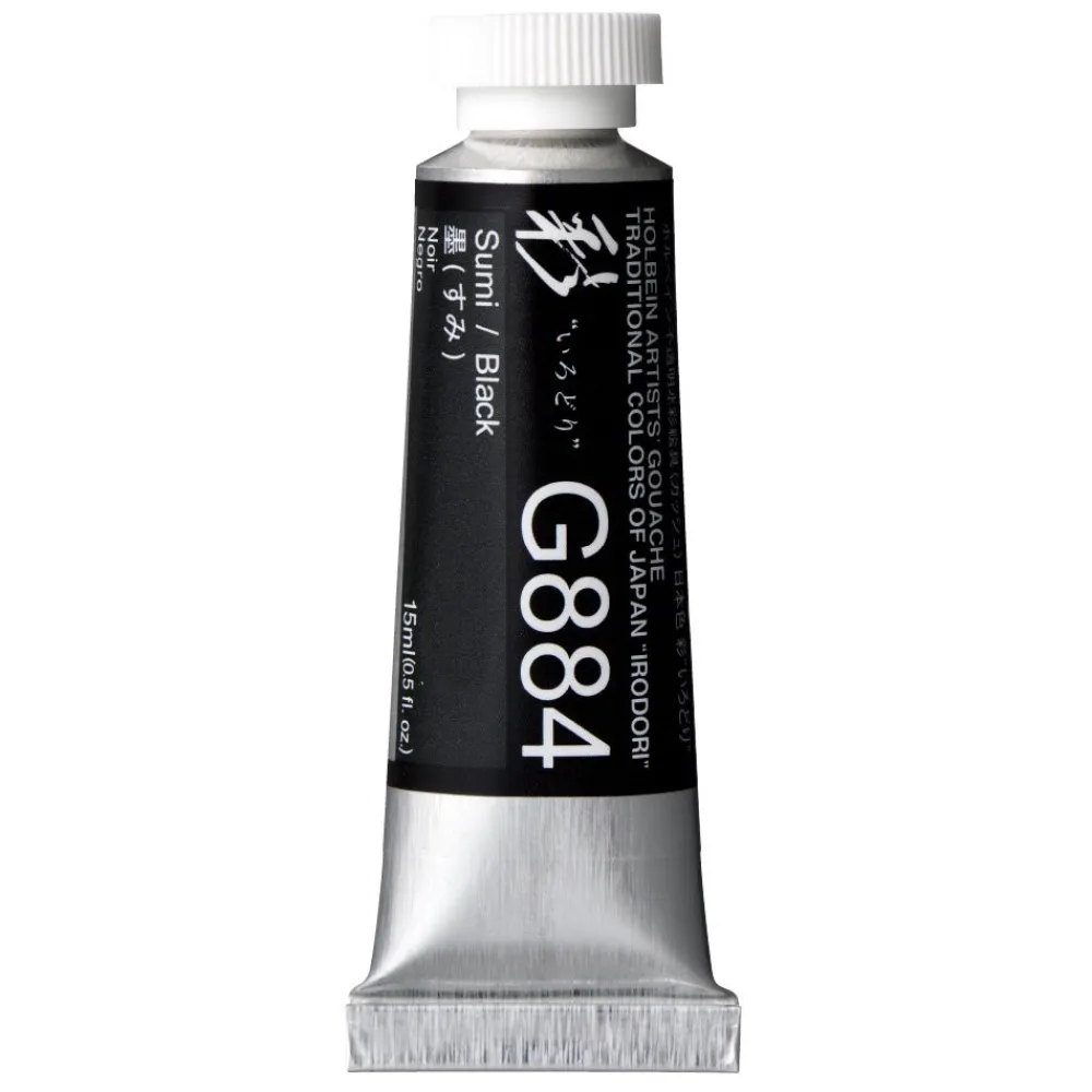 Holbein Gwasz Artists’ Gouache Irodori - - Black, 15 ml > Farby Gwasze I Tempery