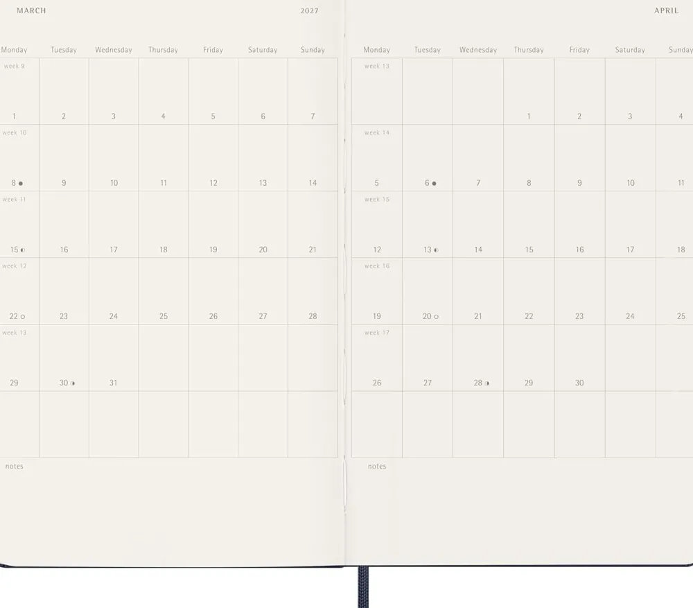 Moleskine Kalendarz tygodniowy 2026/2027 L - - Sapphire Blue > Kalendarze Książkowe