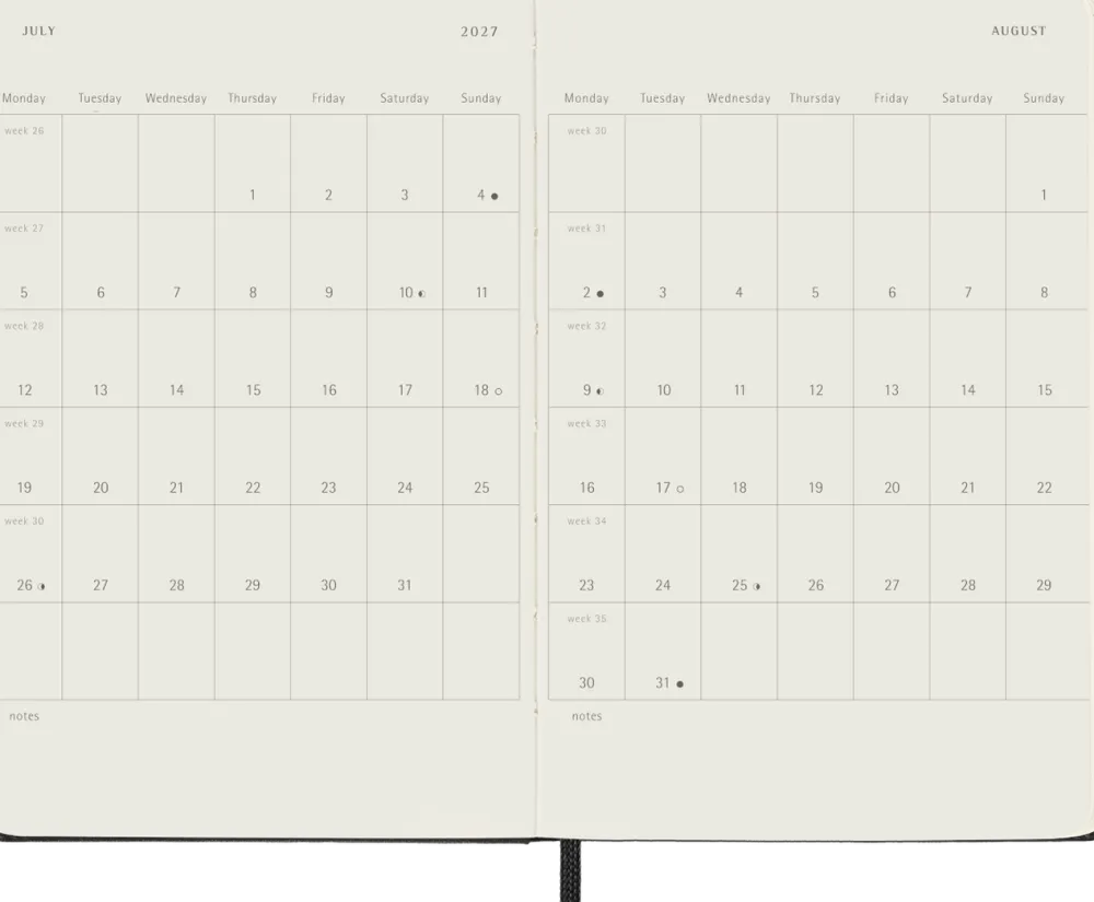 Moleskine Kalendarz tygodniowy 2026/2027 L - - Black