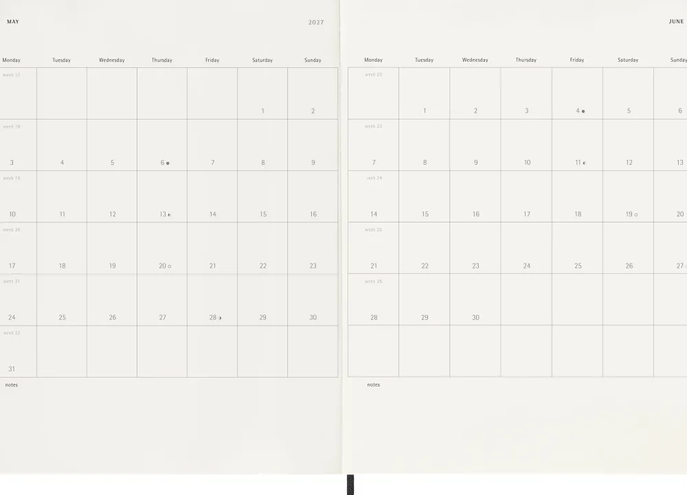 Moleskine Kalendarz tygodniowy 2026/2027 XL - - Black > Kalendarze Książkowe