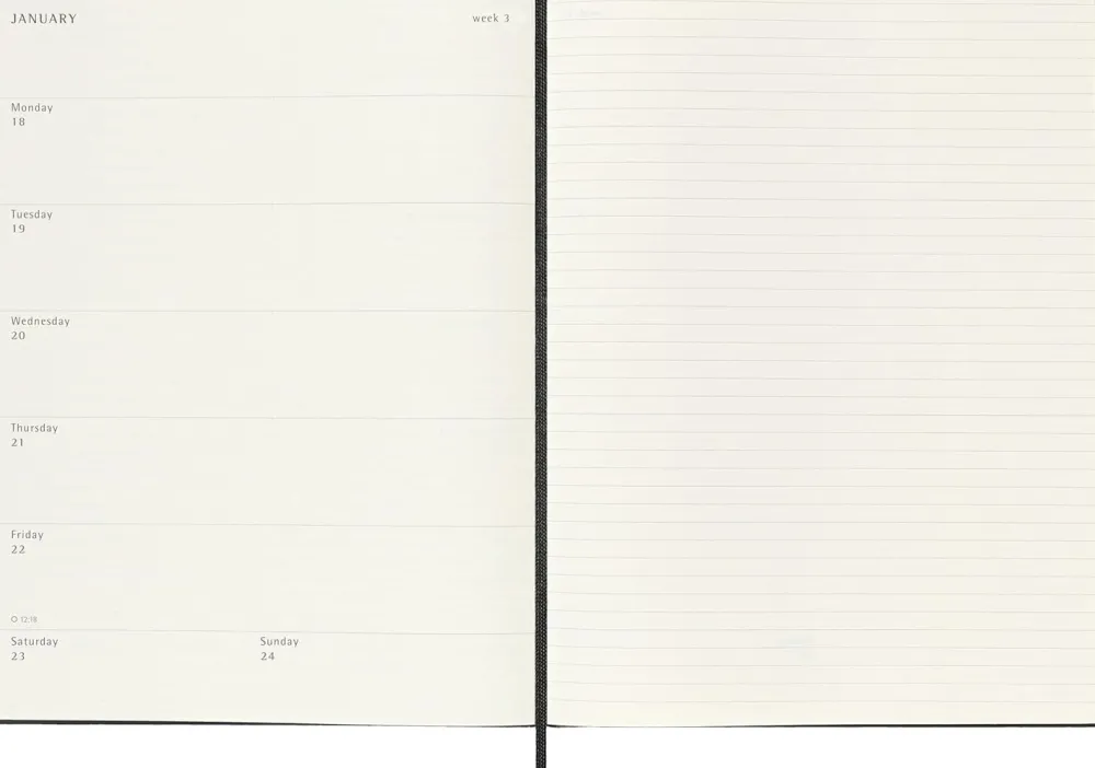 Moleskine Kalendarz tygodniowy 2026/2027 XL - - Black