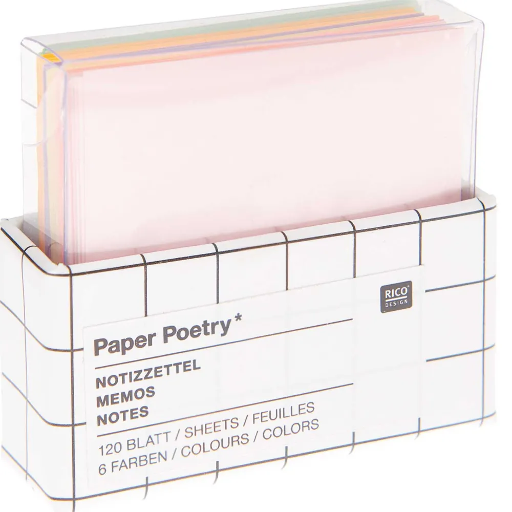 Rico Design Karteczki Memo Box - Paper Poetry - pastelowe, 5 x 5 cm, 120 szt. > Karteczki Samoprzylepne
