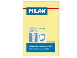 Milan Karteczki samoprzylepne 50 x 76 mm - - żółte, 100 szt.