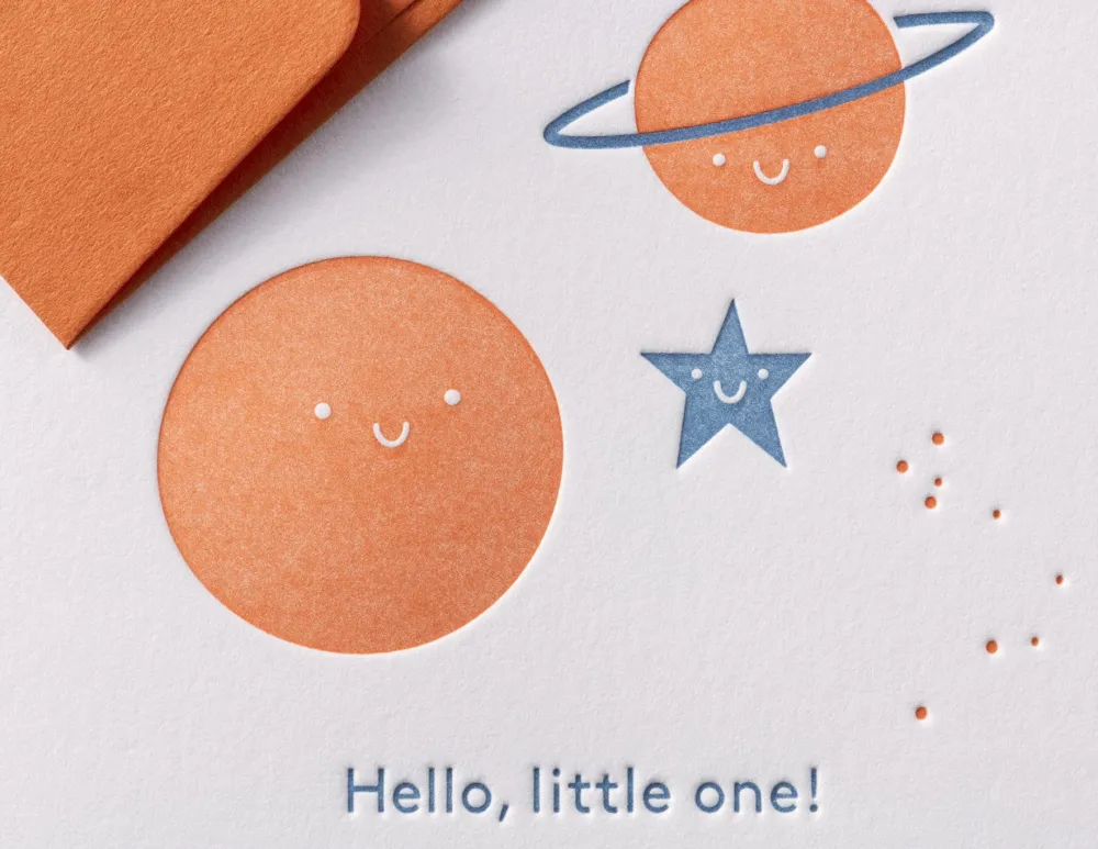 Gmund Kartka okolicznościowa A6 - - Little One Universe Orange