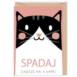 Cudowianki Kartka okolicznościowa - - Spadaj zawsze na 4 łapki, 12 x 17 cm