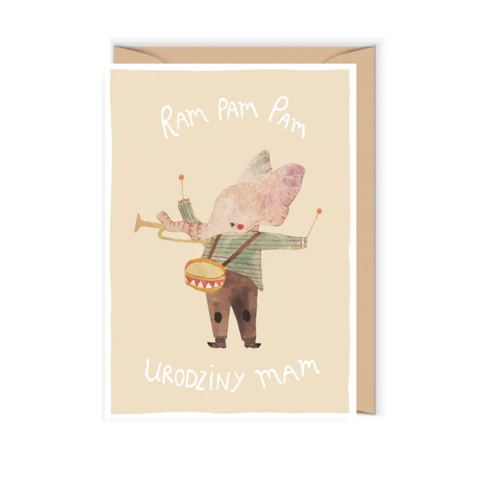 Cudowianki Kartka okolicznościowa - - Ram Pam Pam, 12 x 17 cm