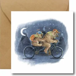 Hi Little Kartka okolicznościowa - - Niedźwiedzie na rowerze